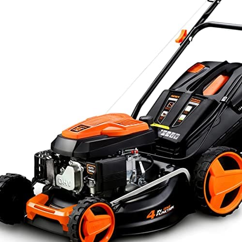 FUXTEC Tondeuse thermique autotractée FX-RM4646 - Easy Clean 4en1 traction arrière mulching coupe 46cm - capacité de ramssage 50L