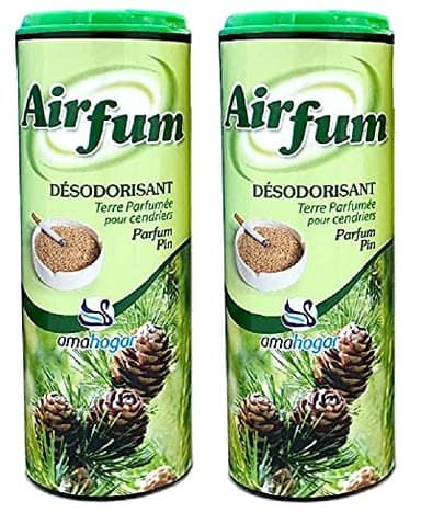 Lot de 2 Sable 350g Désodorisant AntiTabac Pour Cendrier Éliminateur de Fumée et D'odeurs Cigarette, Purificateur de Cendres Pour la Maison, le Bureau L'hôtel et la Voiture (Pin)
