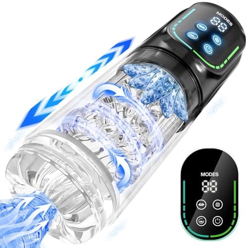 Masturbateurs Masculins Sex Toys avec 7 Modes Télescopiques & Rotation Et Succion, Automatique Masturbâteur Homme Mains Libres Vibration 3D Vaginette, Véritable Fellation Léchée Sex Toýs Homme