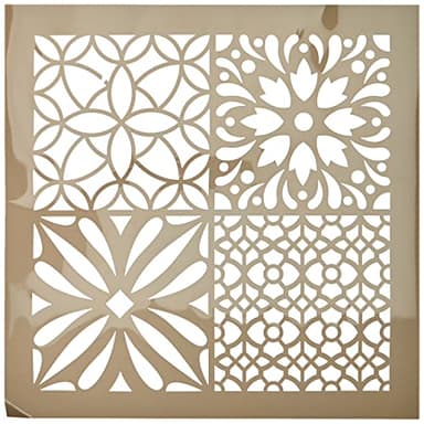Artemio Carreau Ciment Fleurs Pochoir Home Déco -, Plastique, Multicolore, 30,5 x 0,2 x 35 cm 15030026