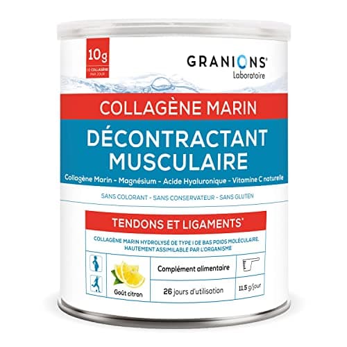 GRANIONS - Collagene Marin Poudre - DÉCONTRACTANT ​MUSCULAIRE - 10 G PAR JOUR de Collagène Poudre - Pot de 300 g​ de Collagene Marin