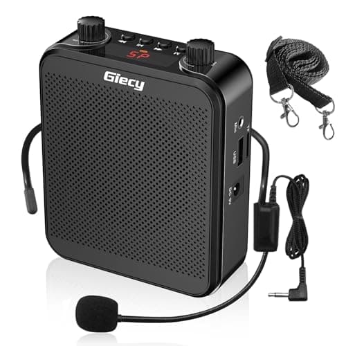 Giecy Amplificateur Voix Portable avec Microphone Casque 30W Batterie Rechargeable 2800mAh Système de sonorisation Puissant pour Enseignants, Guides, Entraîneurs, Présentateurs