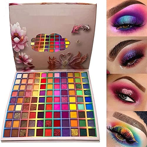 Palette de fard à paupières 99 couleurs, palette de maquillage de fusion de couleurs arc-en-ciel scintillantes mates, fard à paupières professionnel hautement pigmenté