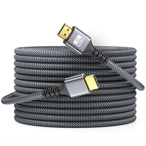looyotul 4K Câble HDMI 20m Haute Vitesse HDMI 2.0 Câble 4K@60HZ 3D ARC Plaqué or Connecteur Ethernet Audio Vidéo Retour Pour Ultra HD TV Moniteur Ordinateur Portable Xbox PS4 PS5,etc.(Argent)