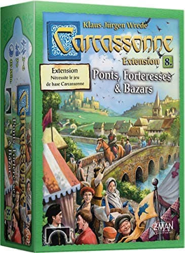 Z-Man Games | Carcassonne - Extension 8 Ponts, Forteresses & Bazars | Jeu de société | À partir de 7 Ans | 2 à 6 Joueurs