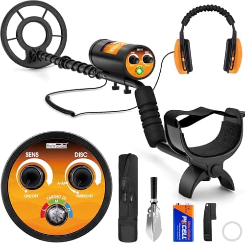 Hazlewolke sous-Marin Detecteur de Metaux, Étanche Jusqu'à 130 Fuß avec Mode de Pinpoint, Détecteur de Métaux Professionnel Éélectriques de 10”/25 cm de Profondeur pour Adultes