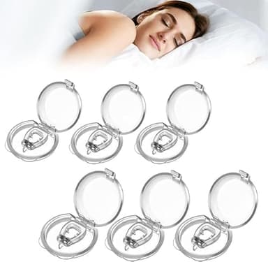Pince Nez Anti Ronflement, 6PCS Anti Ronflement Clip de Nez Dilatateur Nasal Réutilisable en Silicone Magnétique,Dilatateur Nasal Améliore la respirationet (Transparent)