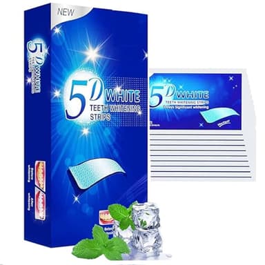 Bandes de Blanchiment Dentaire (14 Pcs), 7 paires,Sans danger pour l'émail, Professionnel Éliminent Efficacement les Taches/Café/Fumer, Bleu
