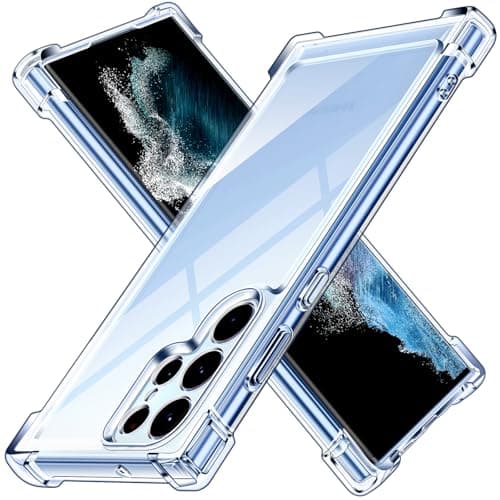 ivoler Anti-Jaunissement Clair Coque pour Samsung Galaxy S22 Ultra 5G avec Coins Renforcés, [Protection Antichoc Militaire] Transparent Étui de Protection Mince Bumper Housse