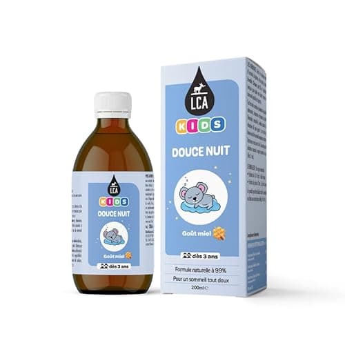 LCA KIDS DOUCE NUIT | SOMMEIL CALME & REPARATEUR | Verveine, Camomille, Vitamine B6 | Enfant dès 3 ans | Goût Miel | Ingrédients d'origine naturelle | Solution buvable | 200ml