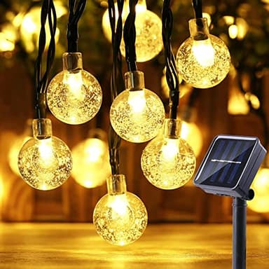 Moxled Guirlande Lumineuses Solaires Exterieur, 11M 60 LED Guirlande Lumineuse Solaire Étanche, 8 Modes Guirlande Solaire Exterieur pour Jardin, Terrasse, Fêtes (Blanc Chaud)