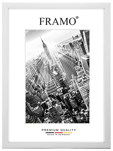 FRAMO Cadre photo en bois 50 x 150 cm sur mesure - Pin Blanc | Taille sélectionnable | verre acrylique antireflet | Cadre pour Puzzle | Photos | affiche