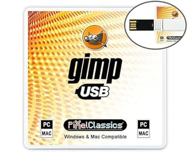 GIMP Photo Editor 2025 Compatible avec Adobe Photoshop Elements CC CS6 CS5 15 Logiciel d'édition d'images Premium et professionnel sur USB pour Windows 11, 10, 8, 7, Vista, XP PC Mac - Sans abonnement