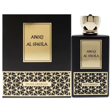 Swiss Arabian Areej Al Sheila Eau de Parfum Unisex 100ML – Un mélange luxueux d'épices dorées, de rose veloutée et de oud riche – Un parfum captivant et sophistiqué