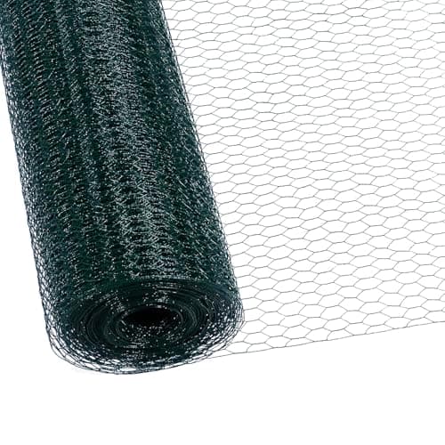 CCLIFE Grillage a Poule, Maillage 45 mm , Hauteur 100 cm, Longueur 15/25/50 m, Revêtement PVC Vert