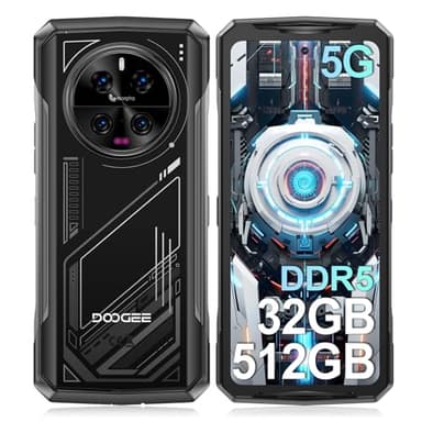 DOOGEE V40 Telephone Portable incassable 5G, 32GO+512GO/TF 2TB Android 14, Smartphone Incassable 6.78''+120Hz, 108MP+20MP Caméra Téléphone, Trois SIM/WiFi6E/NFC/DDR5/Face ID/OTG