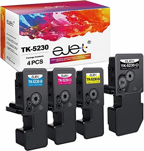 ejet TK5230 Cartouche d'toner Compatible pour Kyocera ECOSYS TK-5230 pour Kyocera ECOSYS P5021cdn, M5521cdn, P5021cdw, M5521cdw (TK5230K TK5230C TK5230M, TK5230Y,4Pack)
