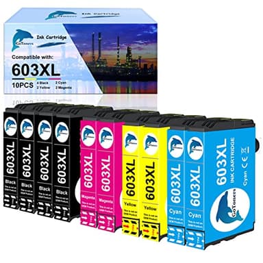 GoToners Compatible Cartouche pour Epson 603 XL 603XL Encre pour XP-2100 XP-2105 XP-2150 XP-2155 XP-3100 XP-3150 XP-3155 XP-4100 XP-4150 XP-4155 WF-2810 WF-2820 WF-2830 WF-2840 WF-2850 (10 Pack)