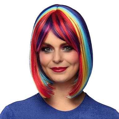 Boland 85718 - Perruque multicolore Unity, Longbob en cheveux synthétiques pour CSD et festival, Accessoires pour costumes de carnaval, Carnaval, Fête à thème