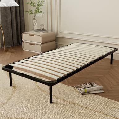 DEWINNER Sommier 90x190cm, Sommier Lattes 90x190cm avec 4 Pieds, Sommiers à Lattes pour Adulte, Robuste & Adapté à Tous Les Matelas - Espace de Rangement de 29 cm