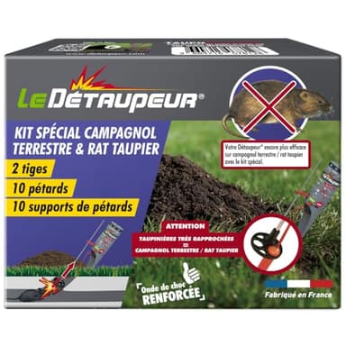 LE DETAUPEUR Kit Anti Campagnols - 2 Tiges + 10 Recharges & Supports - Fonctionne Uniquement Avec Le Kit Complet DETAUPEUR - Efficace & Puissant - Utilisable Sous La Pluie & En Toute Sécurité KITCAMPE