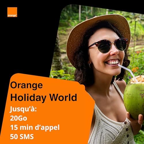Carte SIM Prépayée | Orange Holiday World – Jusqu'à 10GO Data Internet 4G/LTE Valables dans Le Monde Entier