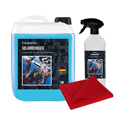 Nettoyant solaire 5 l - Concentré - Pour une dilution jusqu'à 1:25 - Avec vaporisateur + panneaux solaires en microfibre - Cellules solaires