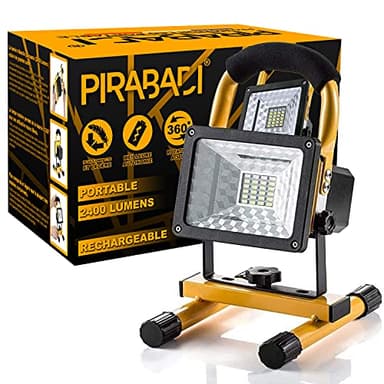 PROJECTEUR LED PORTABLE RECHARGEABLE | TRAVAIL | SUPER PUISSANTE ET LUMINEUSE | 30W | 3 MODES | GYROPHARE | LAMPE DE TRAVAIL WORK LIGHT | SANS FIL 3 BATTERIES OFFERTE | + CHARGEUR SECTEUR...