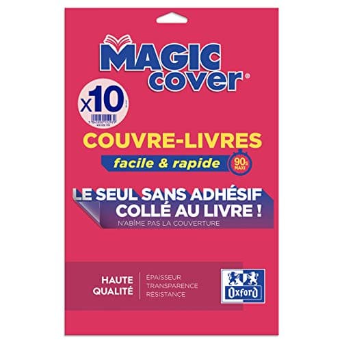 Oxford 10 Feuilles Couvre‐Livres Magic Cover A4 PP 7.5/100e Lisse Incolore