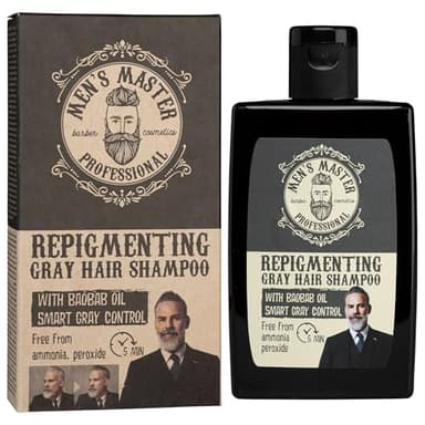 Men's Master Shampoing Repigmentant Cheveux Gris pour Homme | Soin Cheveux Masculins | Coloration Cheveux | Shampoing Cheveux Blancs Homme | Les Soings Capillaires | Haircare | Shampoing 120 ML