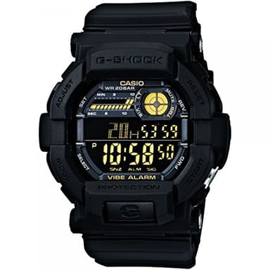 Casio Montre Quartz Homme 50.00mm avec Cadran LCD Digitale et Bracelet en Plastic/Resin Strap Noir GD-350-1BER