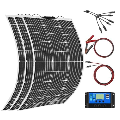 Aysolar 300W 12V Kit Panneau Solaire 3x100W 18V Monocristallin Panneaux Solaires Souple avec 30A Charge Contrôleur pour Camping-car, Toit, Maison,Caravane, Voiture, Bateau,Batterie