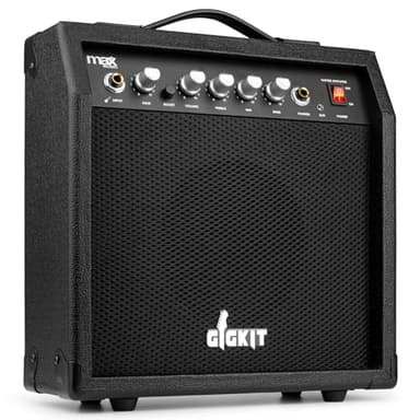 MAX GIGKit Amplificateur 40 Watts pour Guitares Électriques - Tonalité Réglable, Poignée de Transport, Sortie Casque, Entrée AUX, Idéal pour Jouer de la Guitare à la Maison et Petits Concerts
