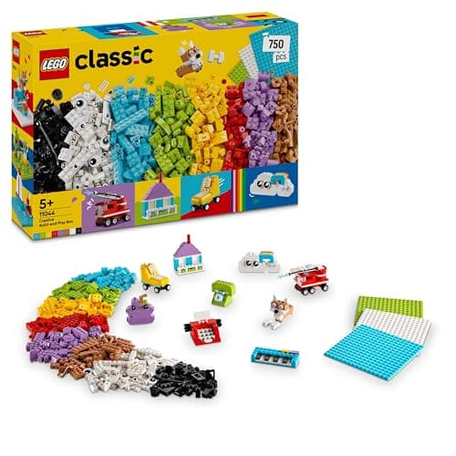 LEGO Classic La boîte créative pour Construire et Jouer - Jeu de Construction avec Briques colorées - Options Dont Une Maison, Un Chien ou Un Camion - Cadeau pour garçon ou Fille dès 5 Ans 11044