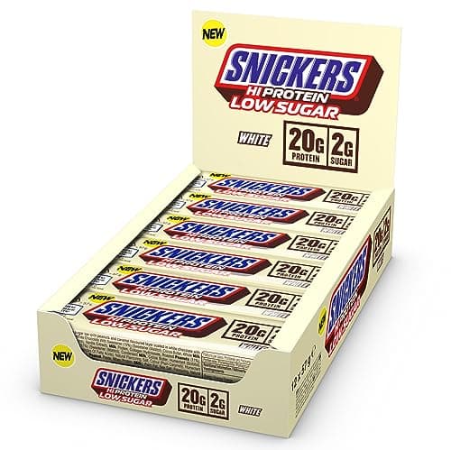 Snickers Hi-Protein, barre faible en sucre, 12 x 57 g - Blanc