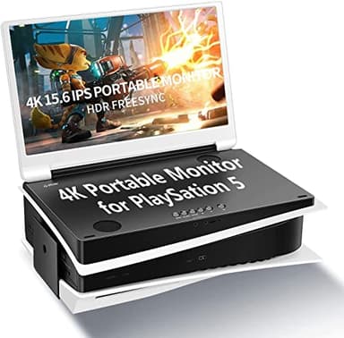 G-STORY Moniteur Portable 15,6 Pouces pour PS5, Moniteur de Jeu Portable UHD 4K IPS écran pour PS5 (Non Inclus) avec Deux HDMI, HDR, Freesync, Mode Jeu, Moniteur de Voyage pour PS5