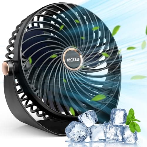 KICLBD USB Mini Ventilateur Bureau à 5 vitesses, portable et ultra-silencieux,Réglable à 360° Ventilateur pour maison,bibliothèque,Voiture,Camping en Plein