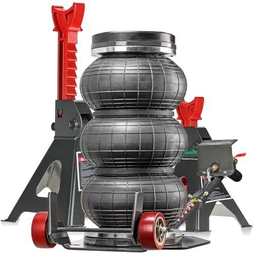 Cric pneumatique 4T avec chandelles - Kit de cric de levage idéal pour les ateliers et le changement de pneus, charge maximale de 4 tonnes, durable et robuste