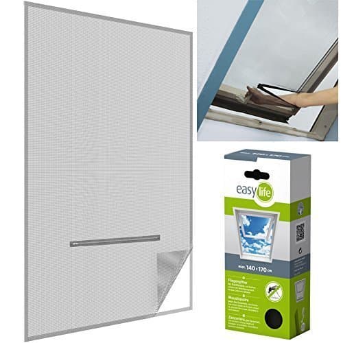 easy life® - Moustiquaire pour fenêtre de toit - Velux - 140x170cm - Ouverture avec fermeture eclair - Anthracite