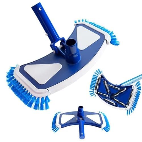 Arebos aspirateur pour Piscine | avec système de Clip | Raccord pour Tuyau de Piscine Ø 32/38 mm | Brosse de Piscine | Largeur de la tête de Brosse : 35 cm | Bleu et Blanc