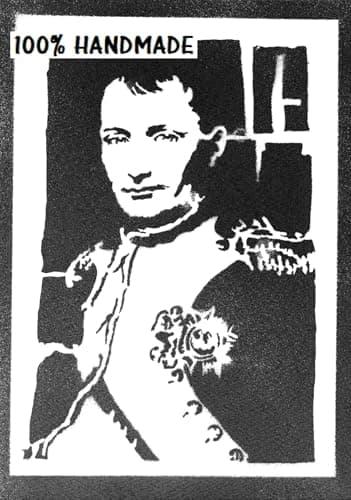 moreno-mata Authentique Graffiti Fait a la Main Napoleon Bonaparte Poster Handmade Affiche Decoration Murale Tableau Cadre Salon Chambre Cadeau Homme et Femme