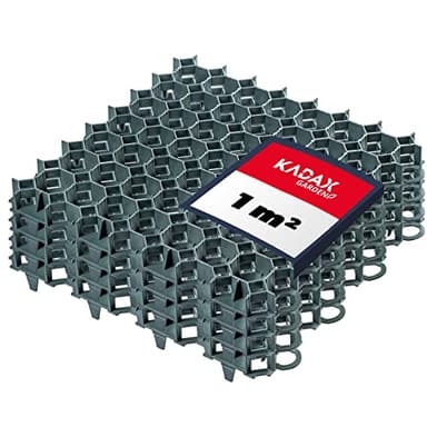 KADAX Dalles Stabilisatrices en Plastique 50 cm, Stabilisateurs de Gravier, Dalles à Engazonner pour Jardins, Grilles de Gazon (Vert, Lot de 4)