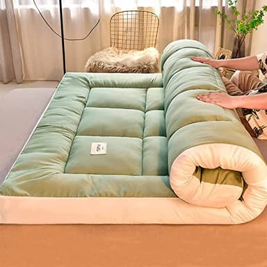 FJZF Matelas Pliable 2 Places-Tatami, Futon Japonais Tatami Doux Matelass Camping, Non Glissant et Respirant, pour Le dortoir de la Maison, Gris, 180X200cm