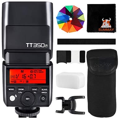 Godox TT350P Mini Flash Speedlite Compatible avec Appareil Photo Pentax TTL GN36 HSS 1/8000s 20PC Diffuseur de Filtre de Couleur