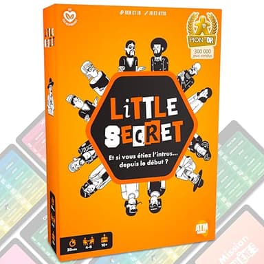 ATM Gaming Little Secret - Jeu de société - Jeu d’Ambiance et de Bluff pour Vos soirées en Famille et Entre Amis - Jeu de Cartes dès 10 Ans - Saurez-Vous démasquer Les intrus ?
