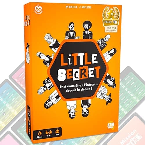 ATM Gaming Little Secret - Jeu de société - Jeu d’Ambiance et de Bluff pour Vos soirées en Famille et Entre Amis - Jeu de Cartes dès 10 Ans - Saurez-Vous démasquer Les intrus ?