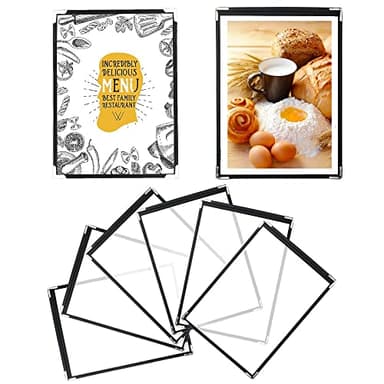 YAANBUNB 6 Pcs Porte Menu A4 Porte Menu Restaurant Protege Menu Transparent Porte Menu Table en PVC Porte Carte Restaurant Protege Menu Restaurant Présentoir Menu Table pour Menu Restaurant Bar Café