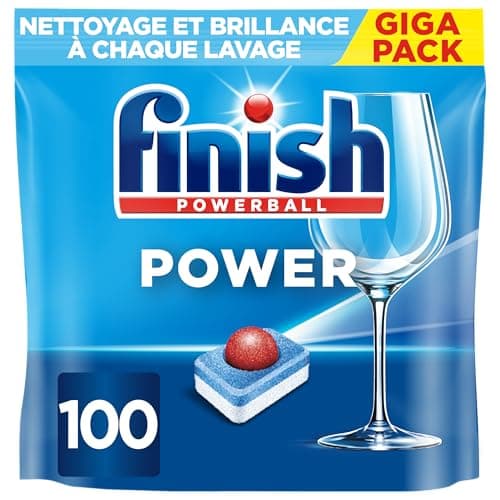 Finish Pack de 100 Lave Vaisselles Tablettes Multifonctions Tout en 1 Power Ball