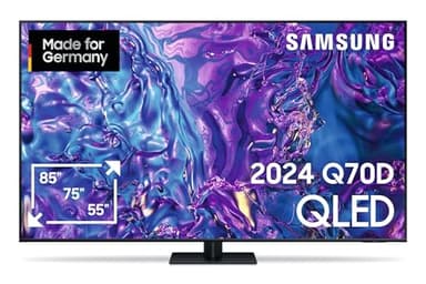 Samsung QLED 4K Q70D Téléviseur 55" avec processeur AI Quantum 4K, ascendance AI 4K, Samsung Tizen OS, Motion Xcelerator 120 Hz, Smart TV, KI TV, GQ55Q70DATXZG, modèle allemand [2024]