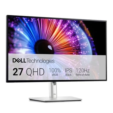Dell U2724DE UltraSharp Thunderbolt 27" QHD (2560x1440) Écran PC, 120Hz, IPS Black, 5ms, 98% DCI-P3, 2X Thunderbolt, 2X USB-C, 2X DisplayPort, HDMI, 4X USB, RJ45, Garantie 3 Ans, Argent